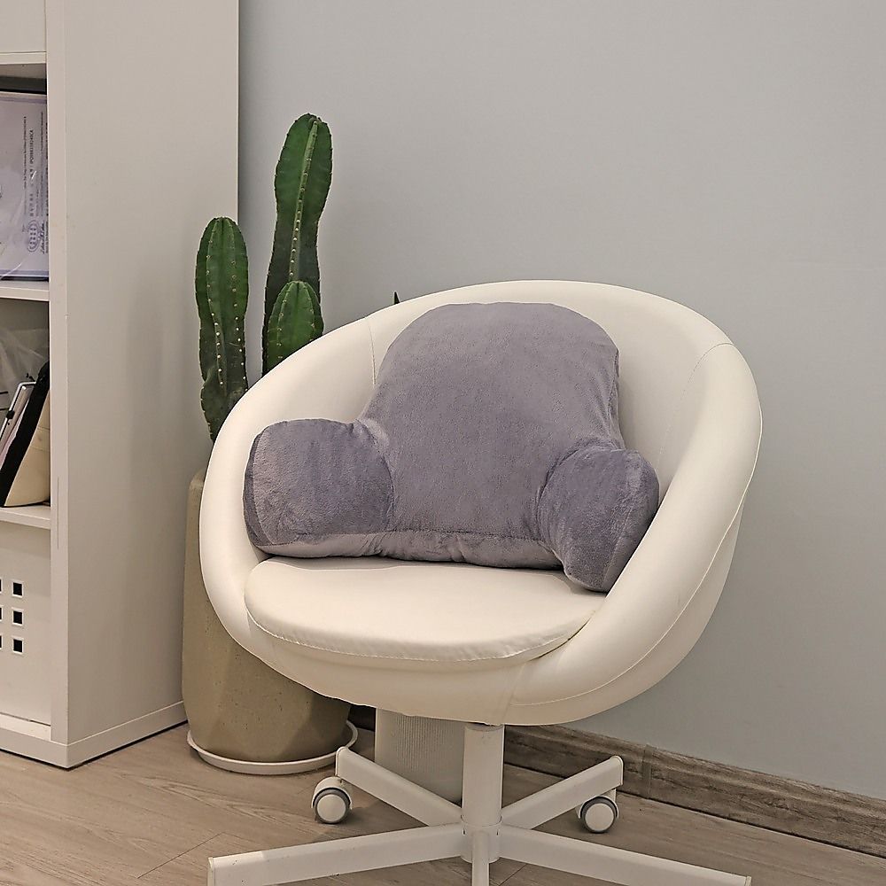 52cm Reading Pillow Back Rest with Arm Support Cushion – Dark Grey