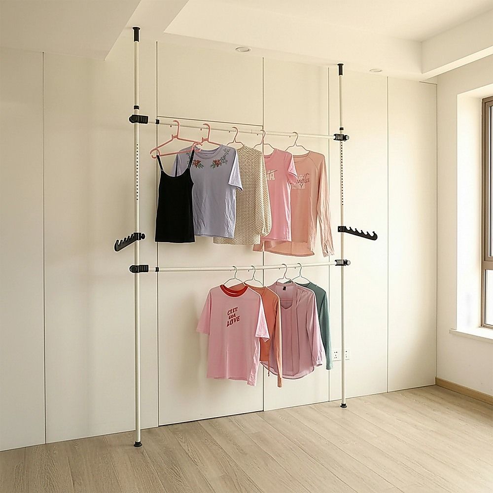 Heavy Duty Adjust Clothes Rail Storage Garment Shelf Hanging Display Stand Rack