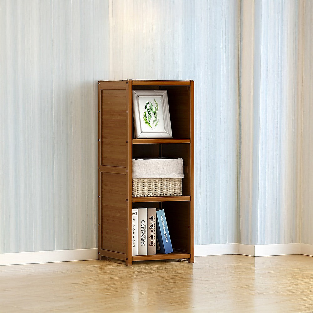 Bamboo Adjustable 3-Shelf Bookcase – Display Storage Rack Stand - V63-838201