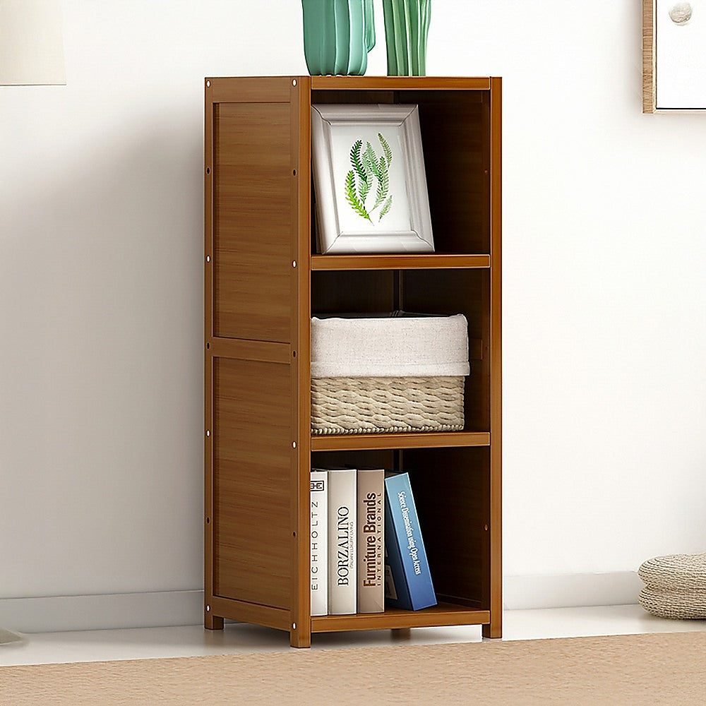 Bamboo Adjustable 3-Shelf Bookcase – Display Storage Rack Stand - V63-838201