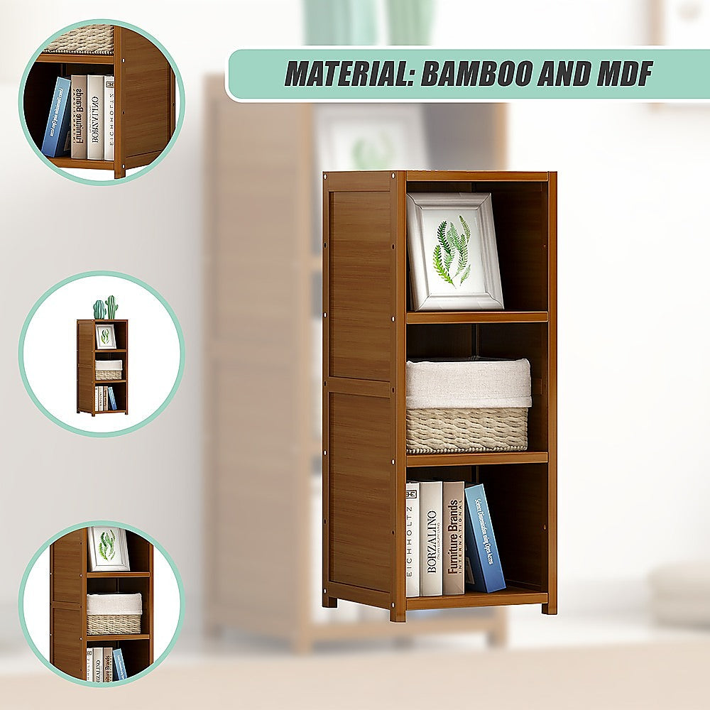 Bamboo Adjustable 3-Shelf Bookcase – Display Storage Rack Stand - V63-838201