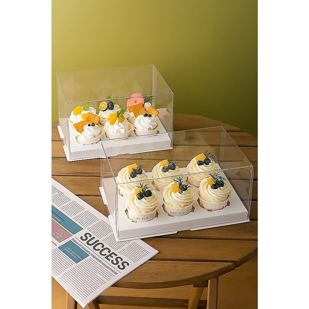 10Pcs Clear Dessert Boxes Cupcake Packaging – Transparent Bakery Cake Gift Boxes