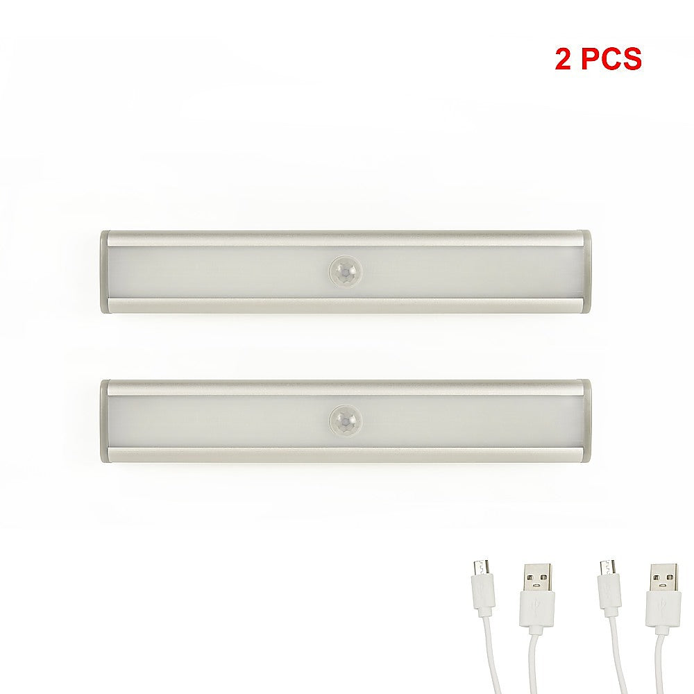 2 Pack LED Stick On Wireless Under Cabinet Lights Rechargeable Motion Sensor Closet Lamps For Convenient Lighting