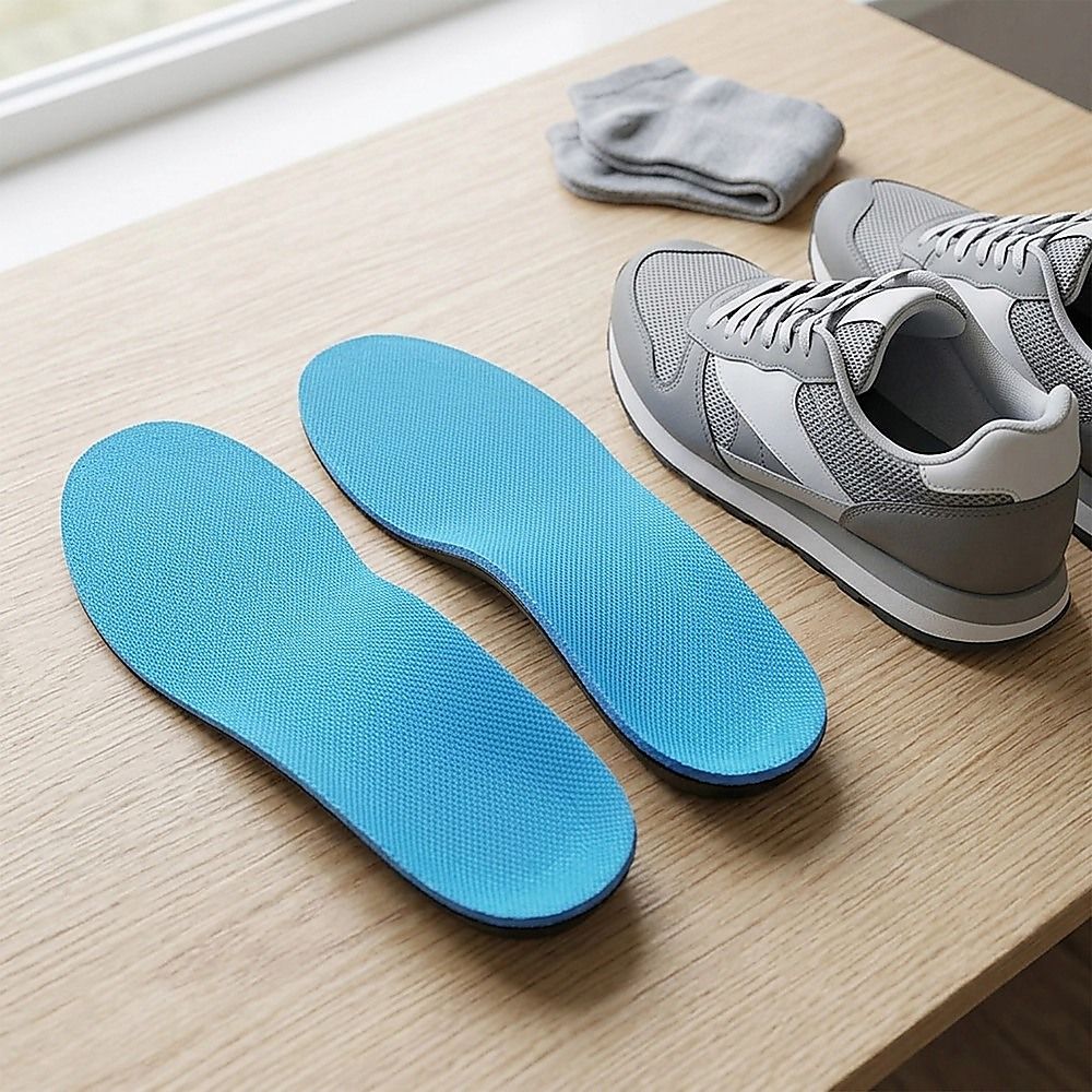 Flat Foot Support Insoles For Men Women Blue Full Length Medium Density Arch Support