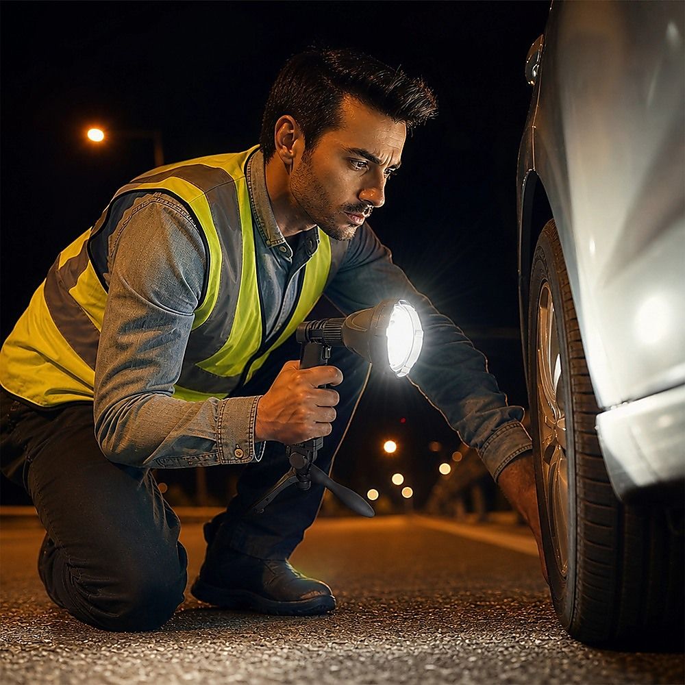 10W Handheld Spot Light Rechargeable LED Spotlight Hunting Shooting 12V