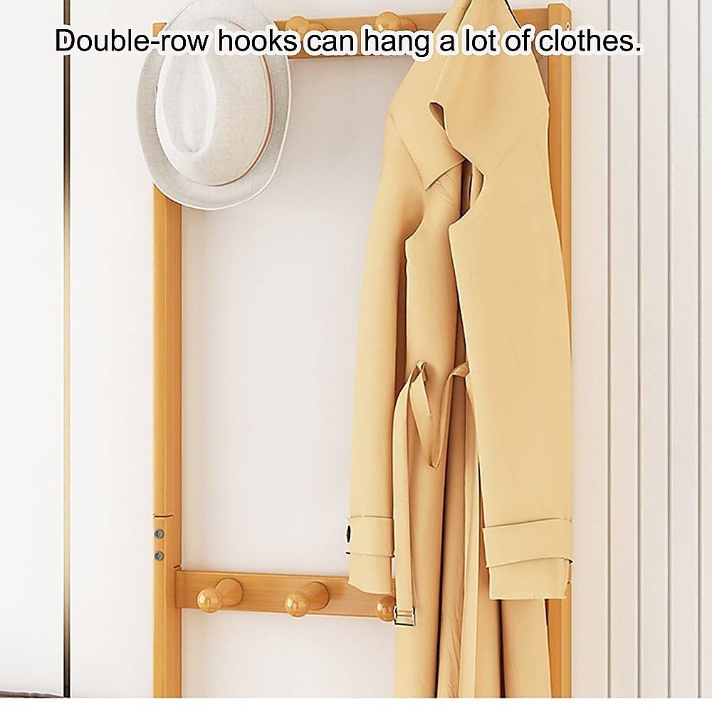 Wooden Hall Stand Floor Coat Rack with Drawer Modern Minimalist Style