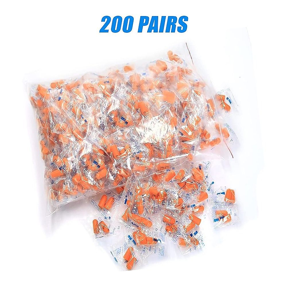 200 Pairs Disposable Foam Ear Plugs Noise Reducing Earplugs for Sleep Travel Work Study