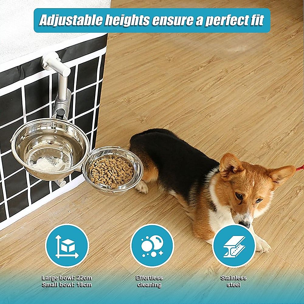 Wall Mounted Dog Bowl Adjustable Height Pet Feeder For Easy Feeding