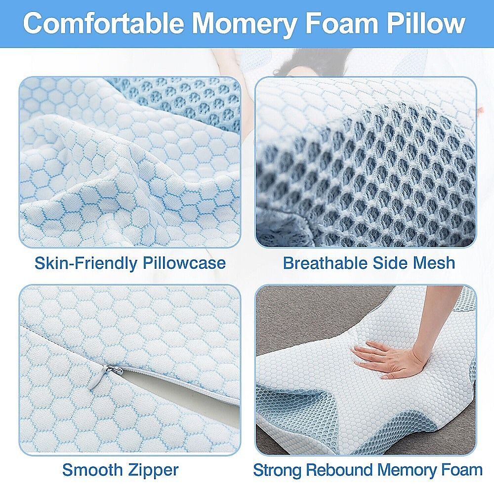 Memory Foam Contour Pillow with Breathable Washable Cover for Everyday Comfort