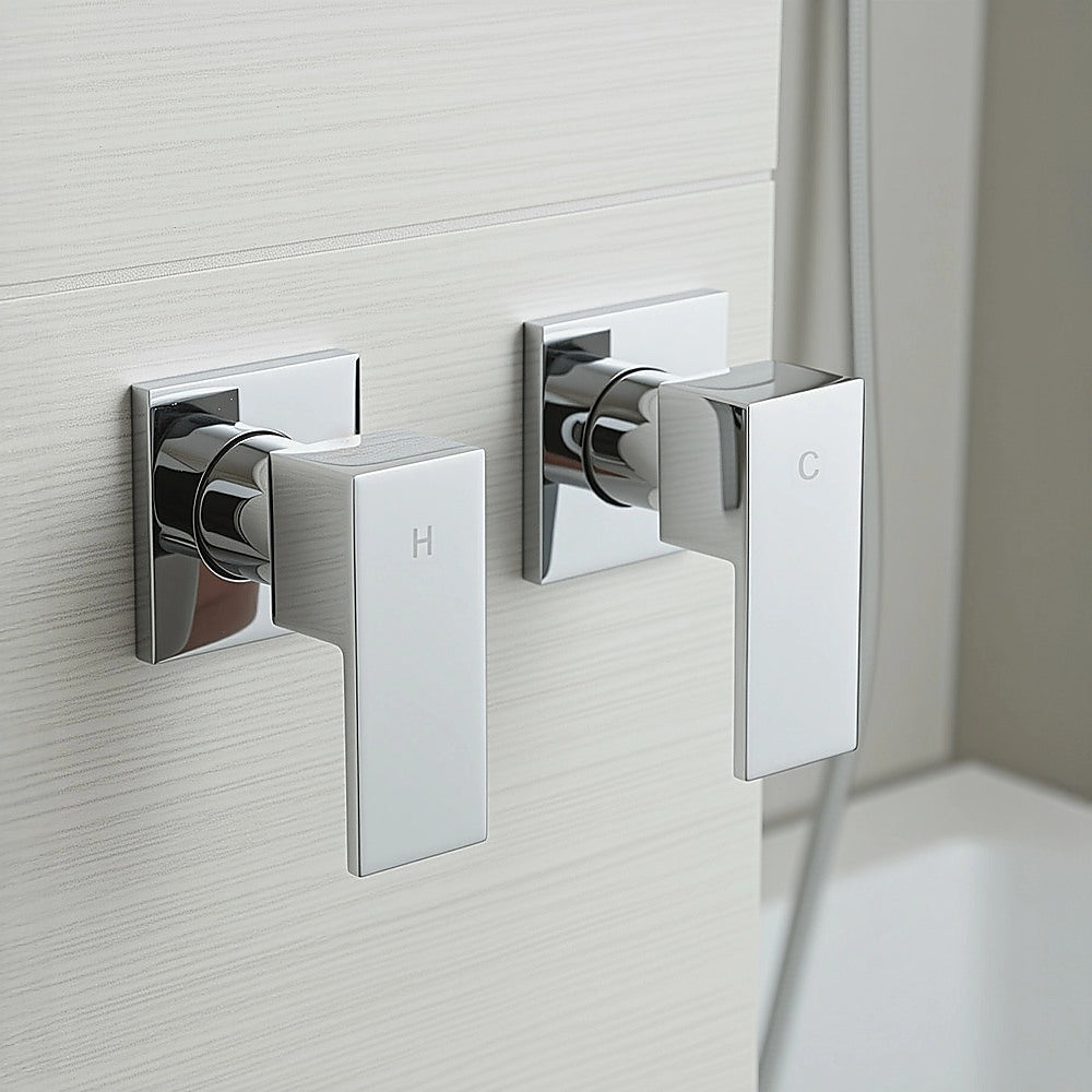 Bathroom Shower Bath Hot and Cold Square Mixer WATERMARK Certified in Chrome