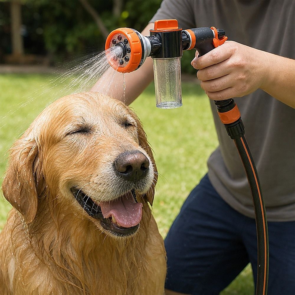 Garden Hose Nozzle Pet Shower Car Wash Leak-Proof Hose Hand Sprayer Switch