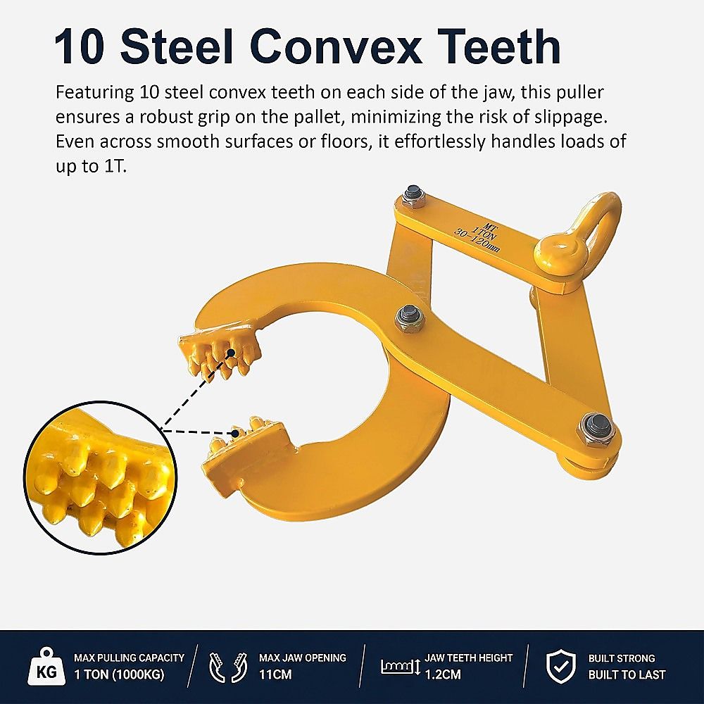 Steel Single Scissor Pallet Puller Clamp 1 Ton Capacity Pallet Grabber