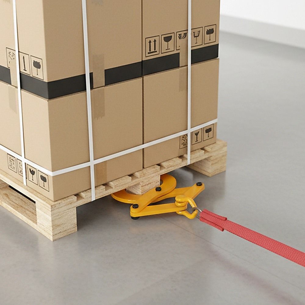 Steel Single Scissor Pallet Puller Clamp 1 Ton Capacity Pallet Grabber