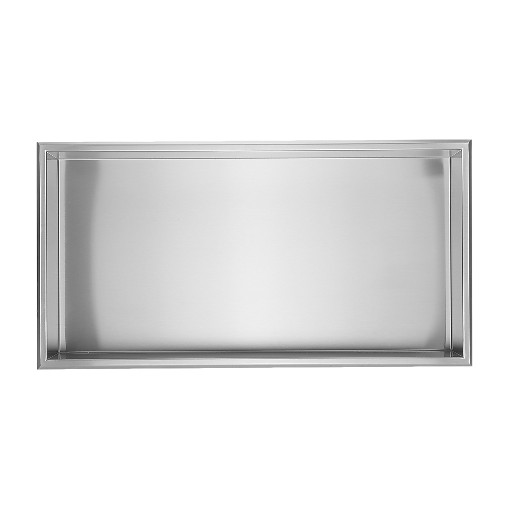 641 x 336 x 101mm Shower Niche Single Shelf Organizer No Tile - V63-900701