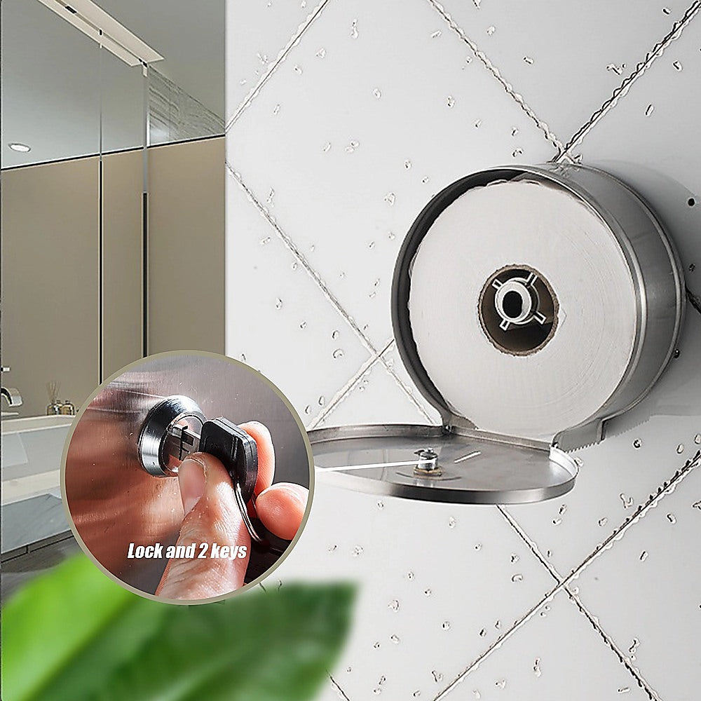 Brushed Stainless Steel Wall Mounted Toilet Paper Towel Dispenser