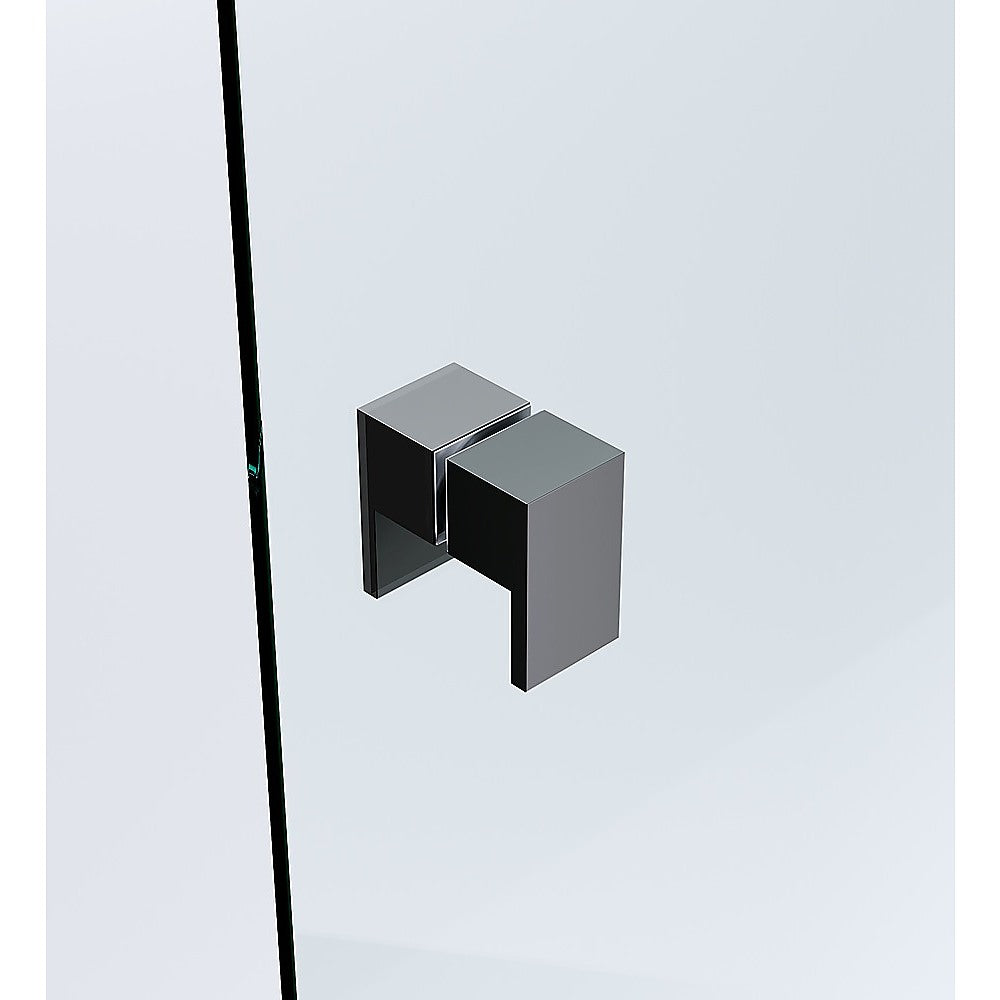 Brass Shower Door Square Double Pull Handle in Black
