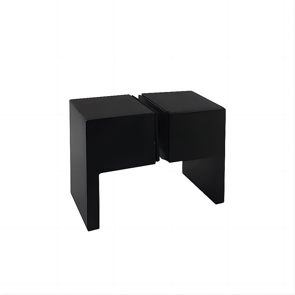 Brass Shower Door Square Double Pull Handle in Black