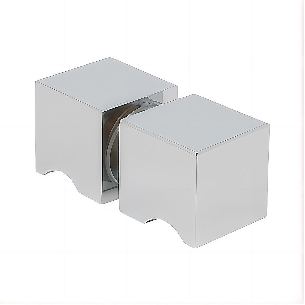 Brass Shower Door Square Knob Handle in Chrome