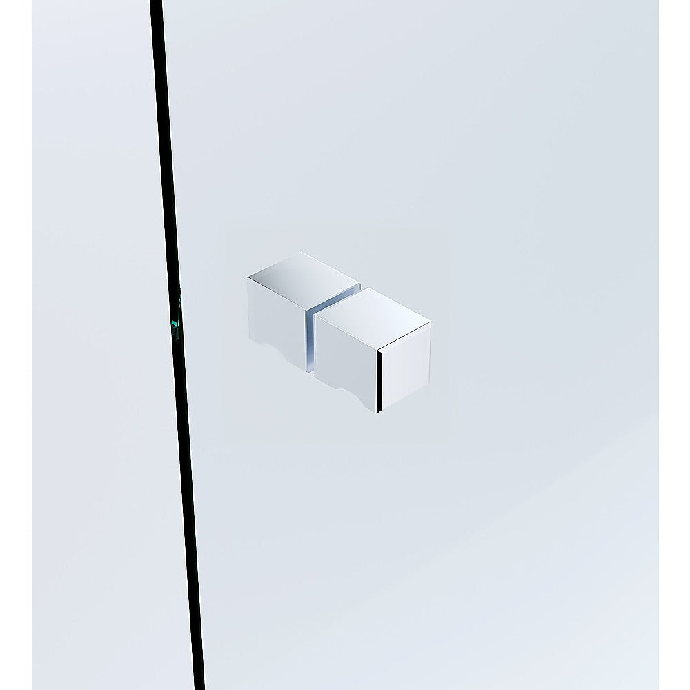 Brass Shower Door Square Knob Handle in Chrome