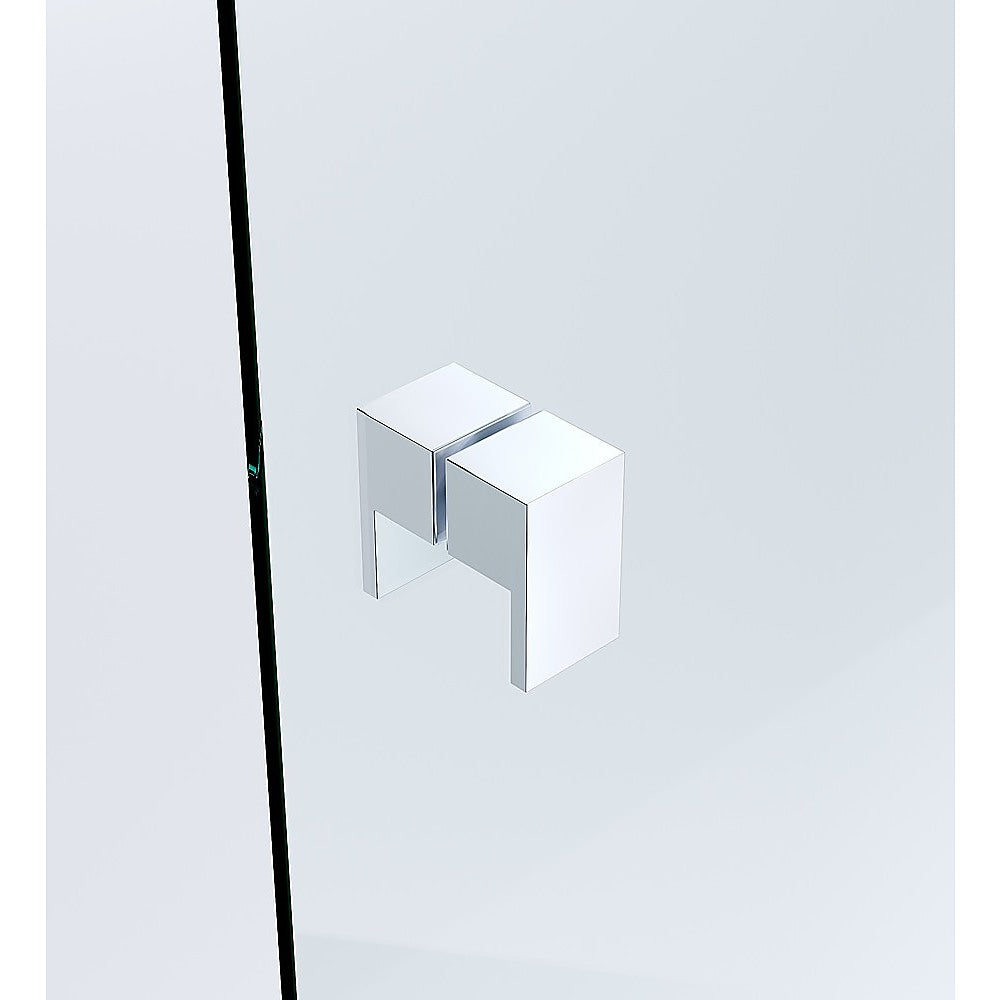 Brass Shower Door Square Double Pull Handle in Chrome