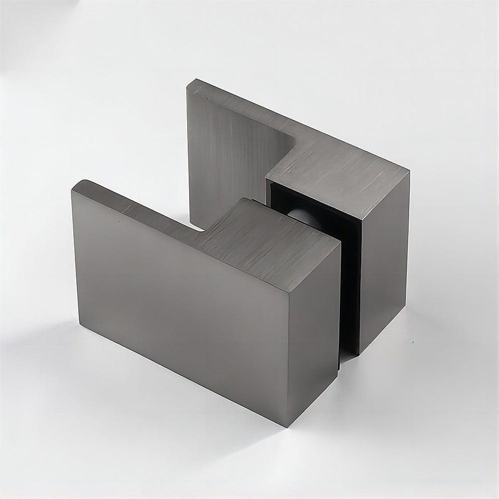 Brass Shower Door Square Double Pull Handle in Gunmetal