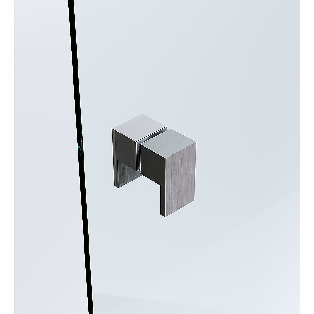 Brass Shower Door Square Double Pull Handle in Gunmetal
