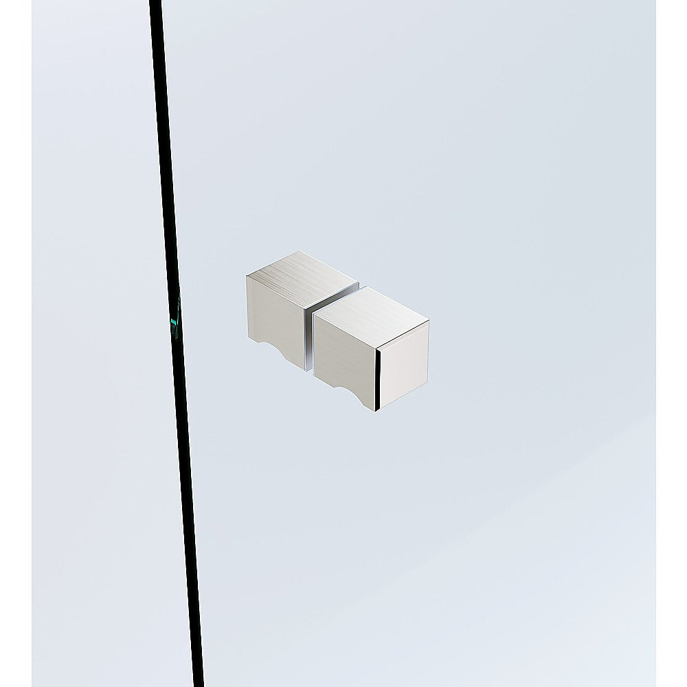 Brass Shower Door Square Knob Handle in Nickel
