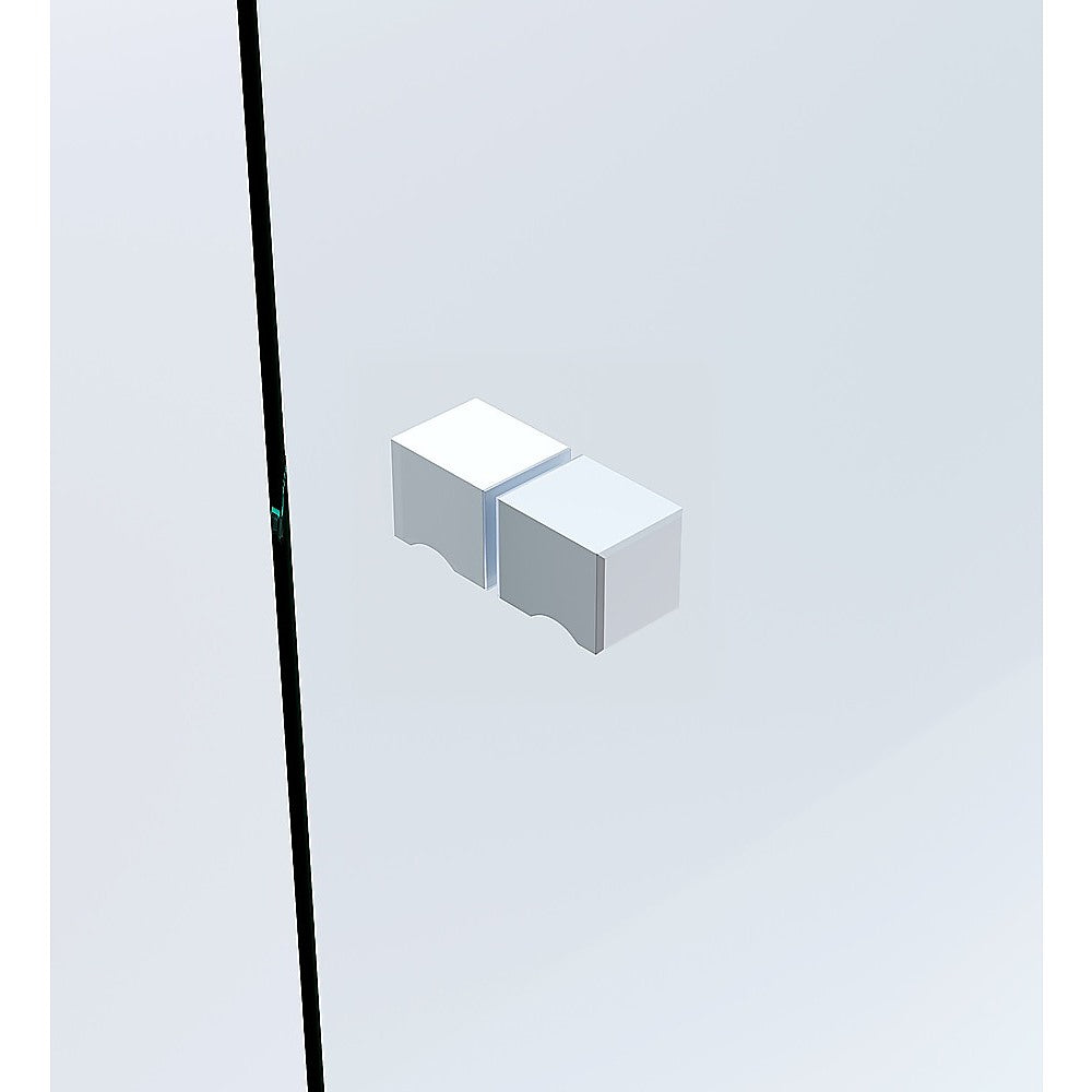 Brass Shower Door Square Knob Handle in White