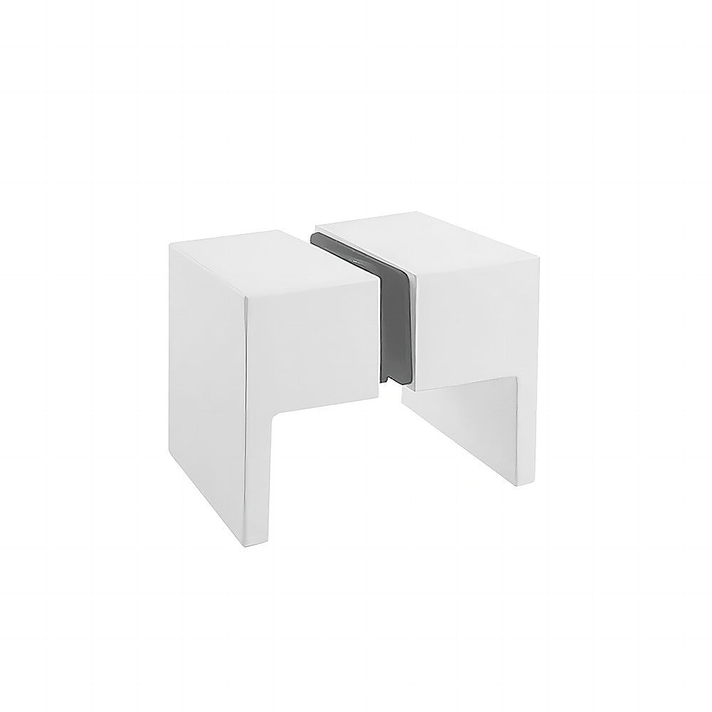 Brass Shower Door Square Double Pull Handle in White