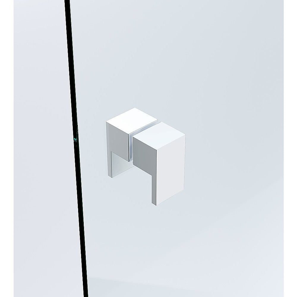 Brass Shower Door Square Double Pull Handle in White