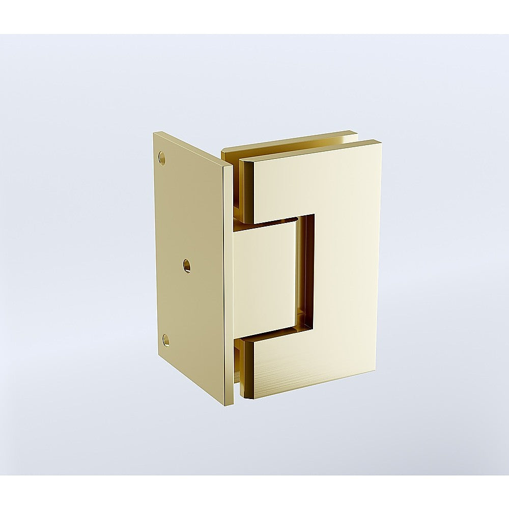90 Degree Brass Glass Shower Door L-Hinge in Gold
