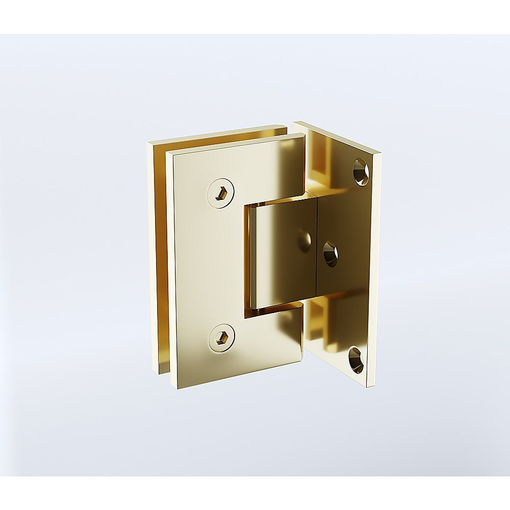 90 Degree Brass Glass Shower Door L-Hinge in Gold