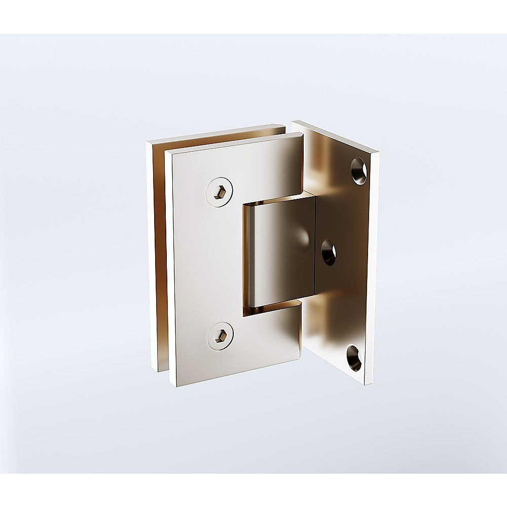 90 Degree Stainless steel Glass Shower Door L-Hinge in Nickel