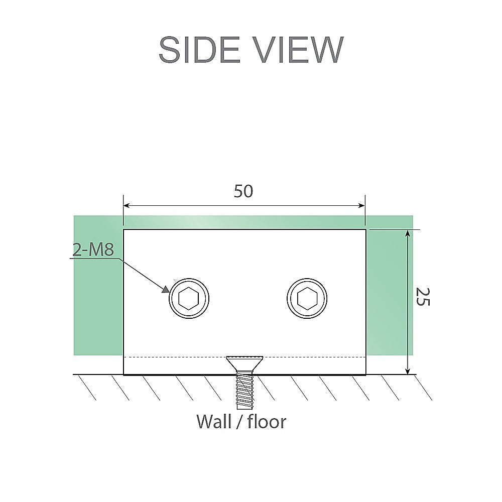 Glass-to-wall/floor Shower Screen U-Brackets in Nickel