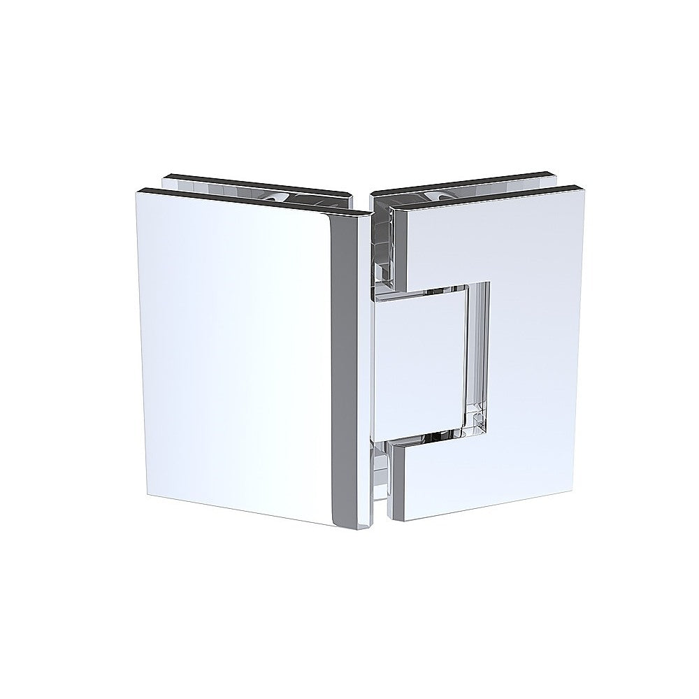 135 Degree Glass to Glass Brass Square Shower Hinge in Chrome
