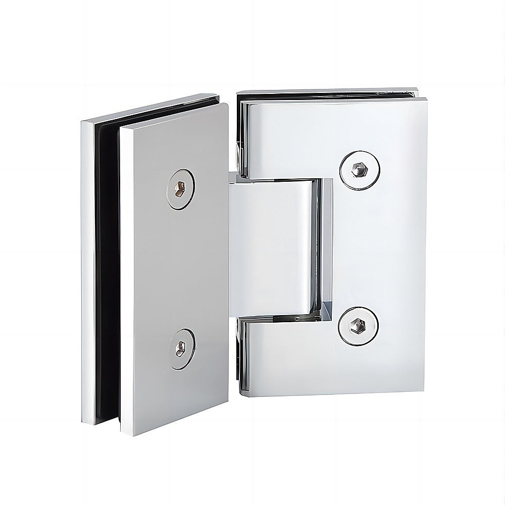 135 Degree Glass to Glass Brass Square Shower Hinge in Chrome