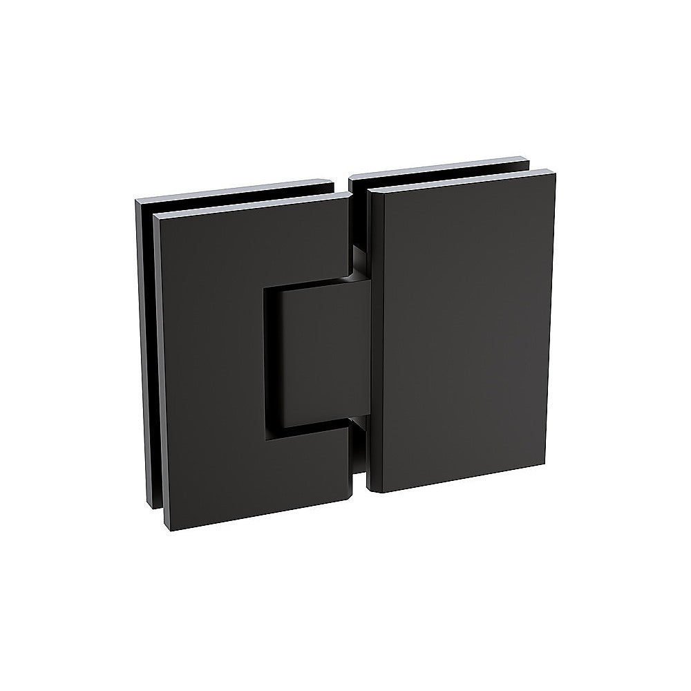 180 Degree Brass Glass to Glass Shower Door Hinge in Black