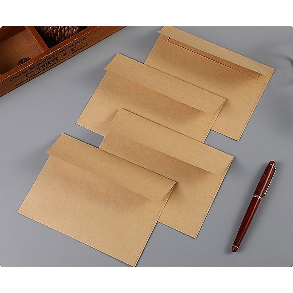 50 x Brown Kraft Envelopes for Wedding Cards Rustic Invitation Mailing Envelopes for Special Events