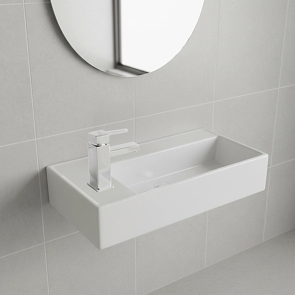 Small Compact Bathroom Cloakroom Hand Wash Basin Sink Ceramic Wall Hung