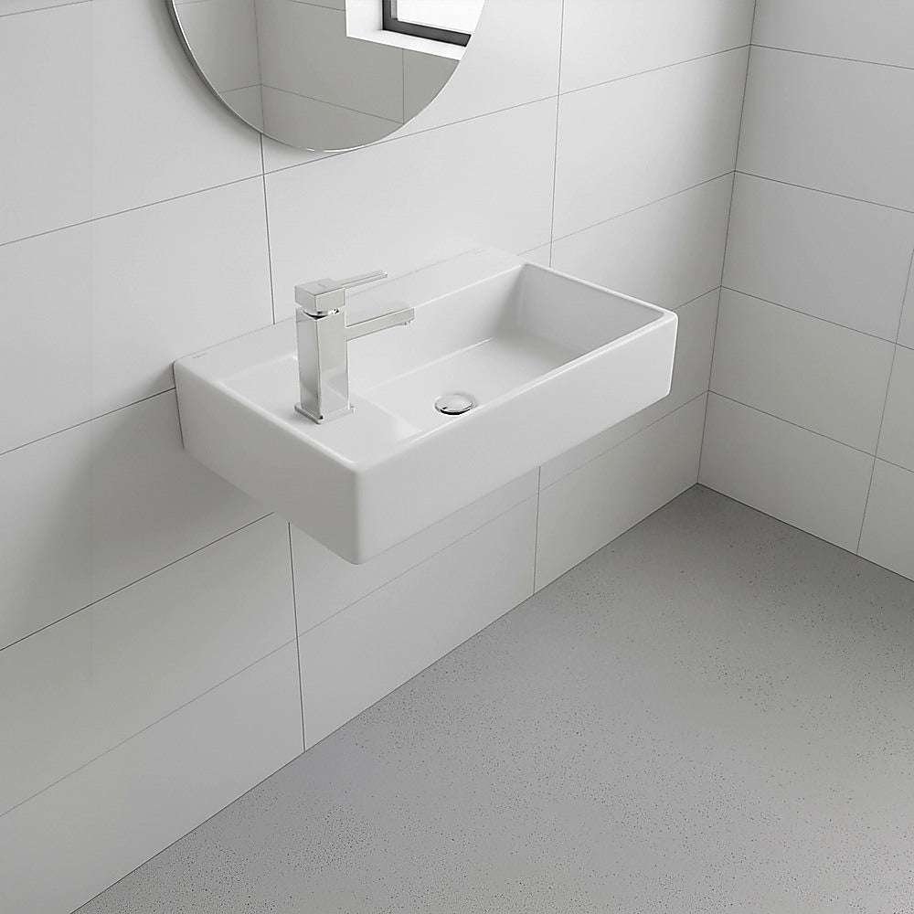 Small Compact Bathroom Cloakroom Hand Wash Basin Sink Ceramic Wall Hung