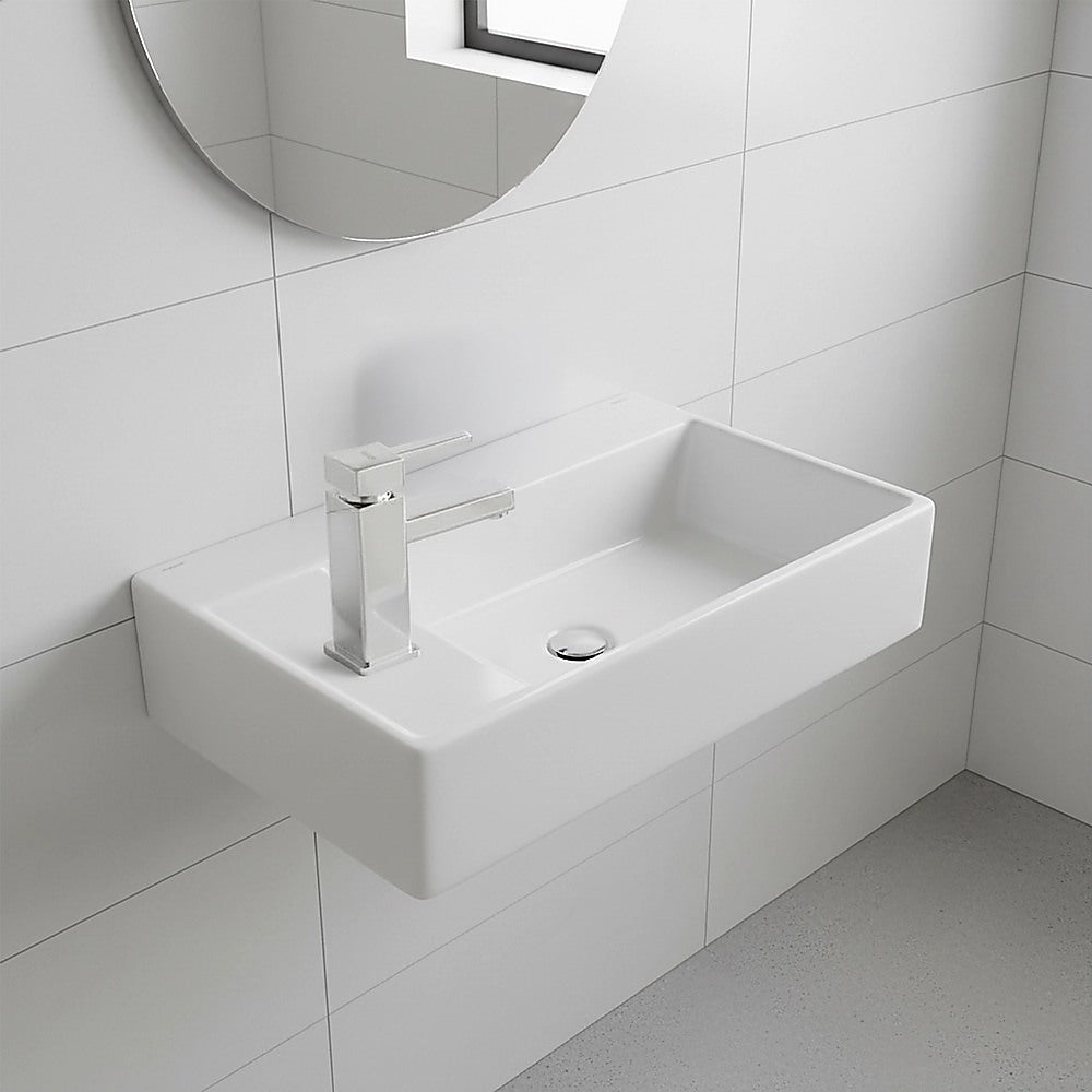 Small Compact Bathroom Cloakroom Hand Wash Basin Sink Ceramic Wall Hung