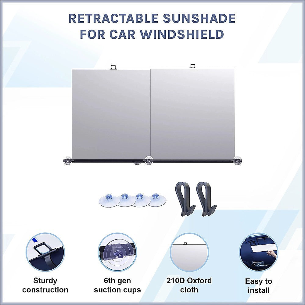 Retractable Sunshade for Car Windshield – UV Protection Window Cover