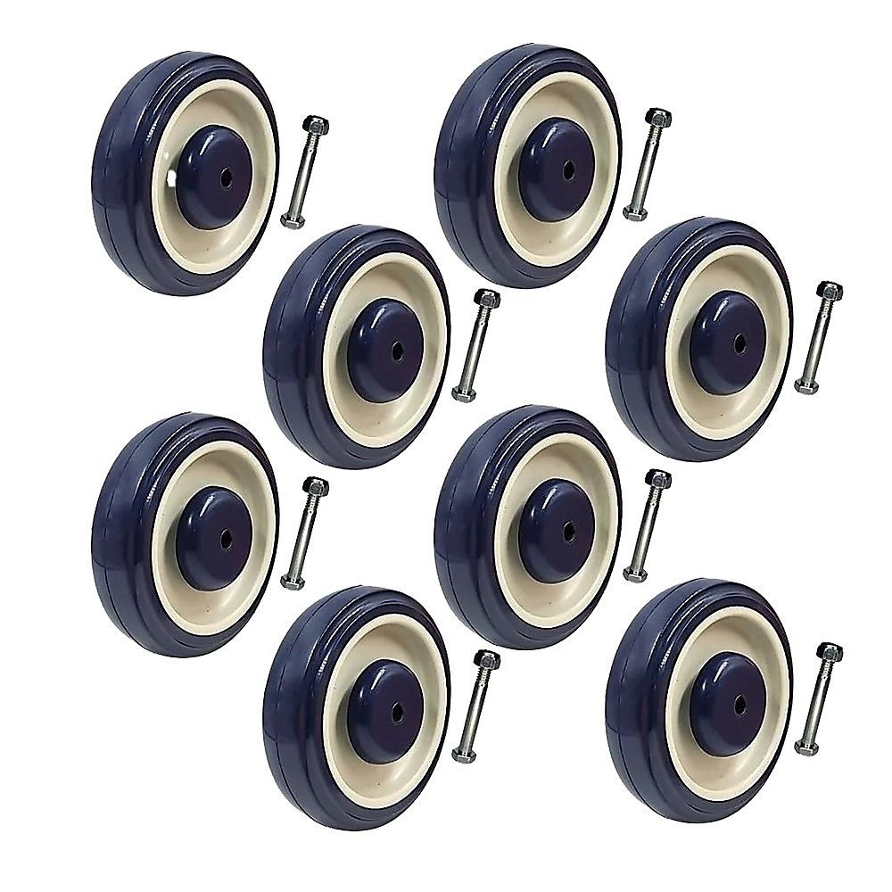 8 x 5" Diameter Wheels Nuts and Bolts included