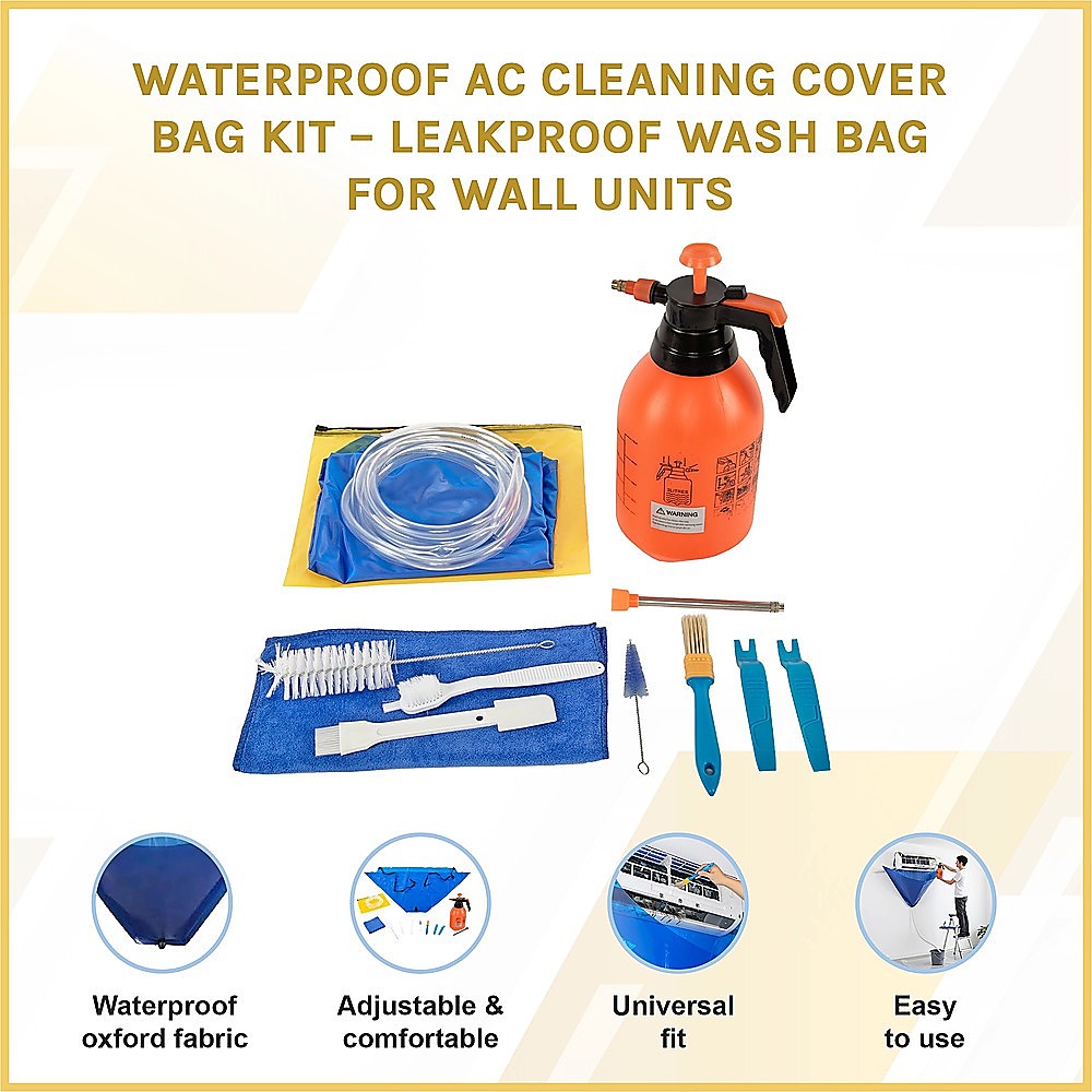 Waterproof AC Cleaning Cover Bag Kit – Leakproof Wash Bag for Wall Units
