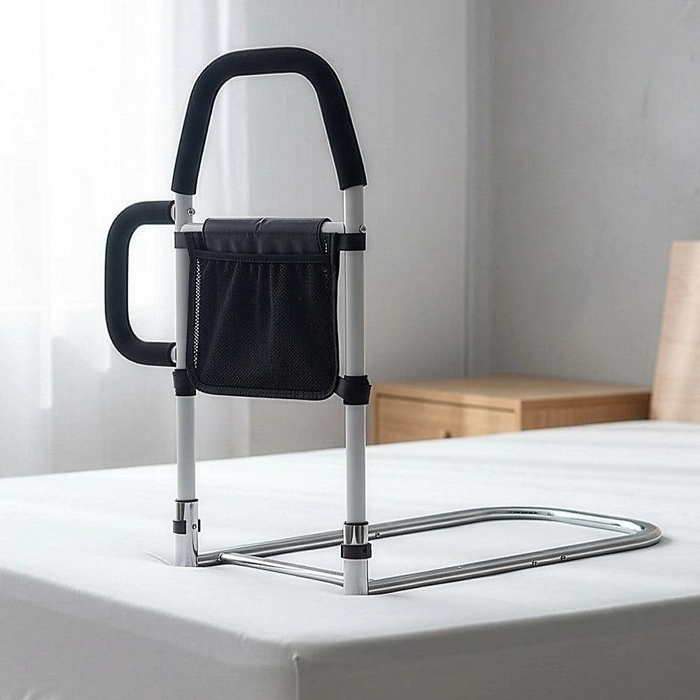 Adjustable Bed Rail – Bedside Handle with Storage Pocket & Safety Strap