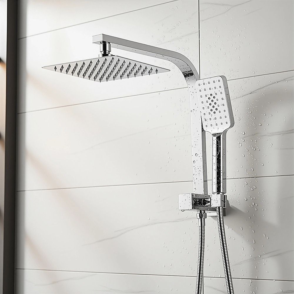 Wall Mounted Chrome Dual Shower Mixer – Rainfall & Handheld Massage Head