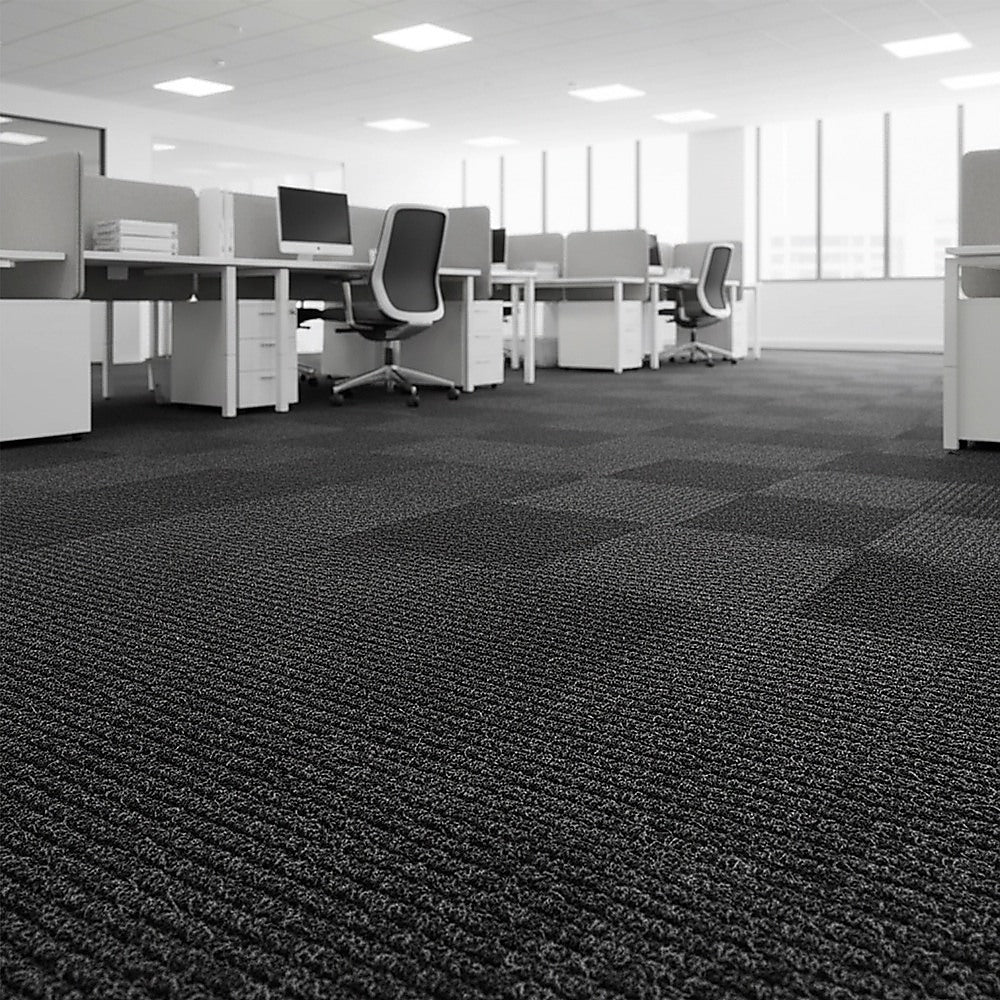 5m² Black Carpet Tiles Set – Commercial & Domestic Flooring for Off - V63-952971