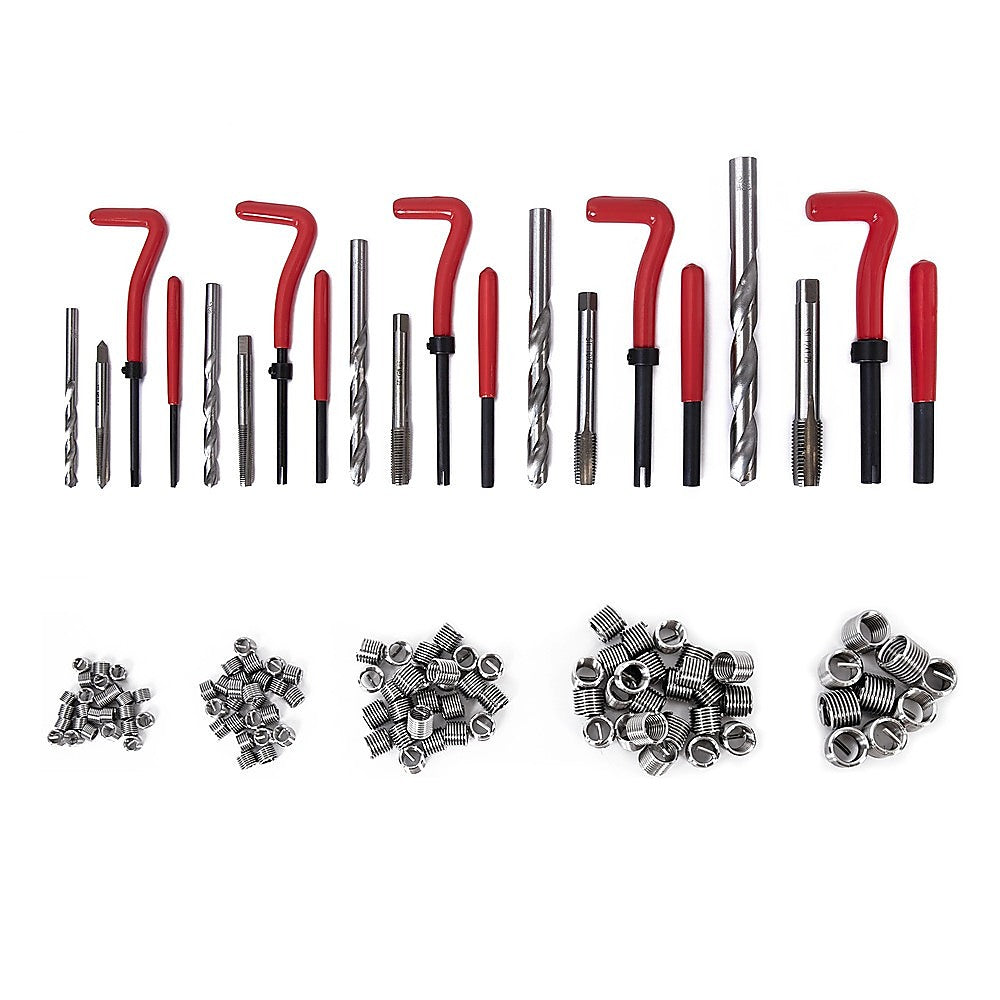 131pc Helicoil-Type Thread Repair Kit – Metric Insert Tool Set for Damaged Threads