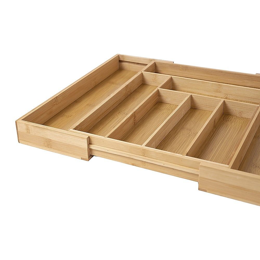 Extendable Cutlery Tray Drawer Organiser – 6 to 8 Compartment Kitchen Utensil Storage Solution