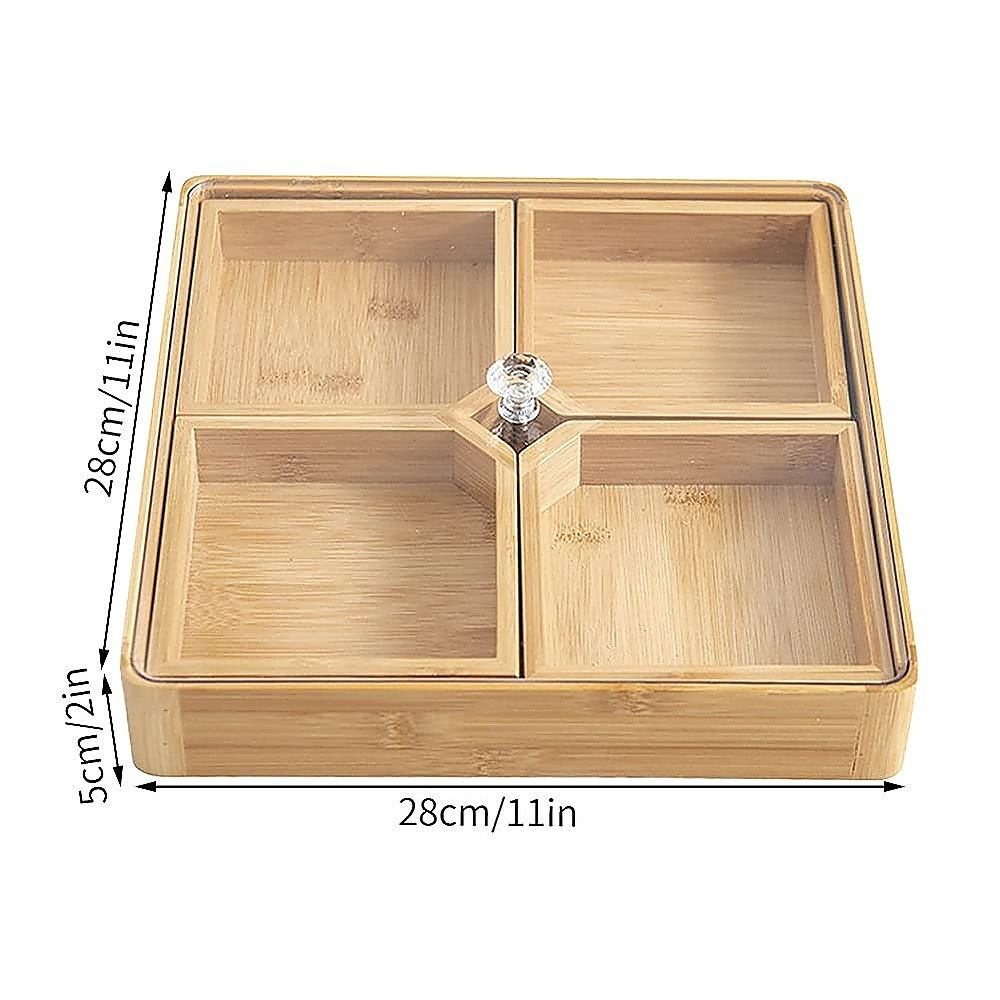Square Bamboo Snack Serving Tray – Eco-Friendly Platter for Fruit, Cheese & Appetisers